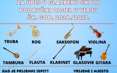 Prijemni ispit za upis u Umjetničku školu “Fortunat Pintarić” PO Virje